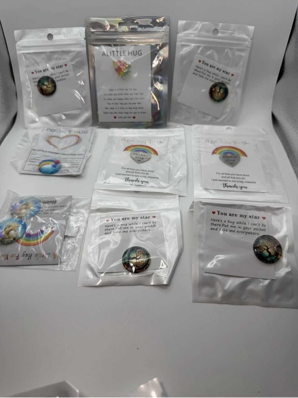 17 pc. Inspirational Tokens, Pocket Hugs, Gift For Encouragement